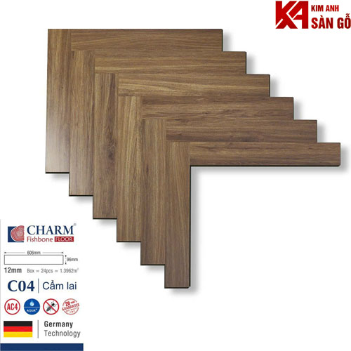 Sàn Gỗ Xương Cá 12mm Charm C04